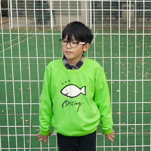 블레씽 맨투맨 티셔츠 - 소프트 그린(20벌이상 제작상품)